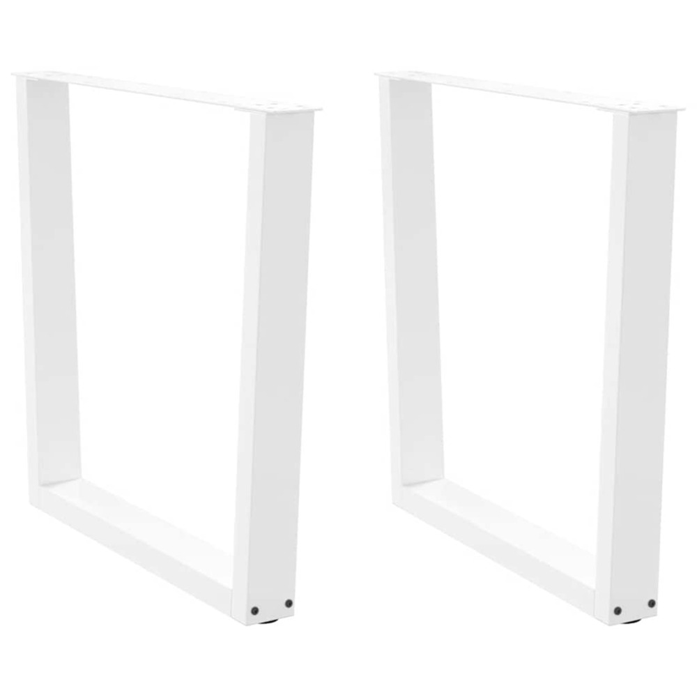 Pieds de table à manger en forme de v, 2 pièces, blanc, 90 x (72-73,3) cm, acier