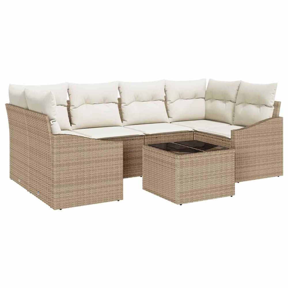 Ensemble de canapés 7 pc beige et crème polyrotin