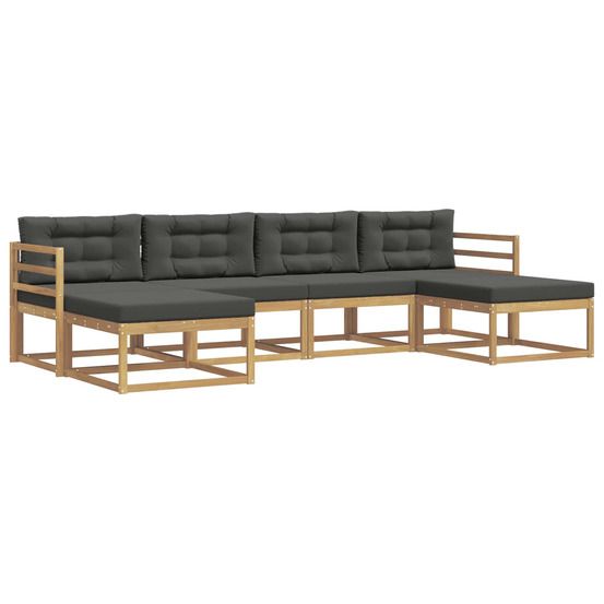 Ensemble de canapés d'extérieur 6 pc blanc et anthracite