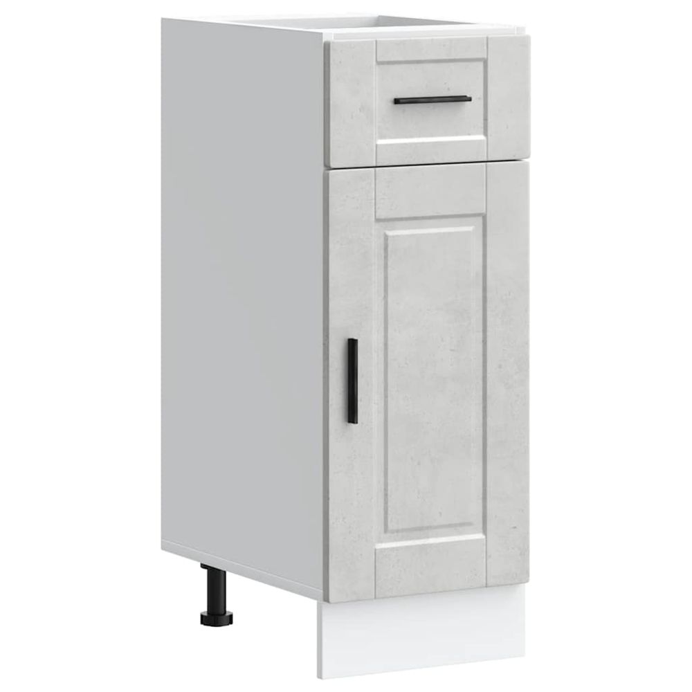 Armoire de cuisine porto gris béton bois d'ingénierie