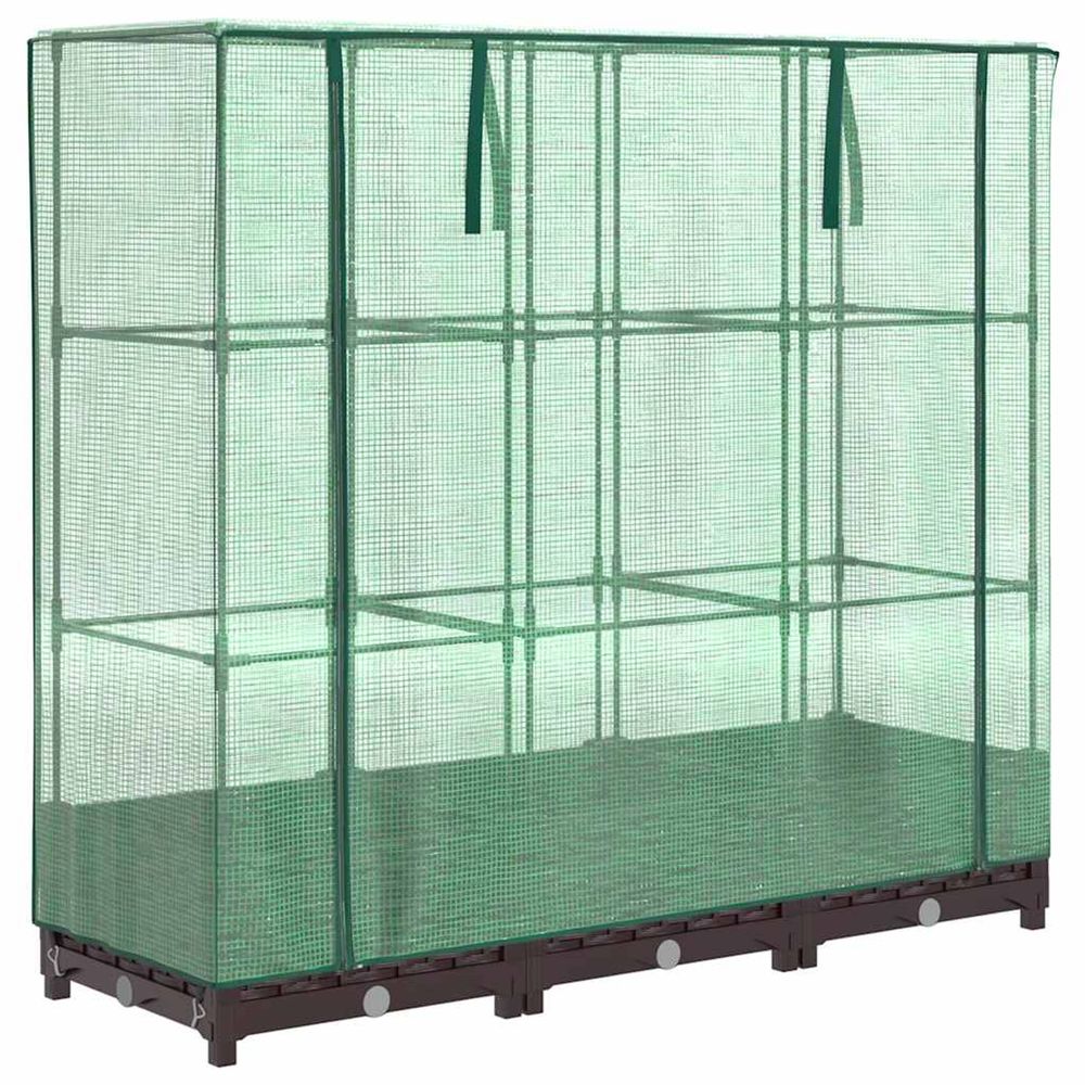 Jardinière d'extérieur surélevée avec housse aspect rotin 120x40x123 cm