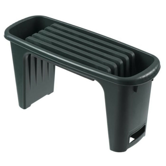 Tabouret de jardinage 2-en-1 nature - - vert - hdpe - coussin pour genoux