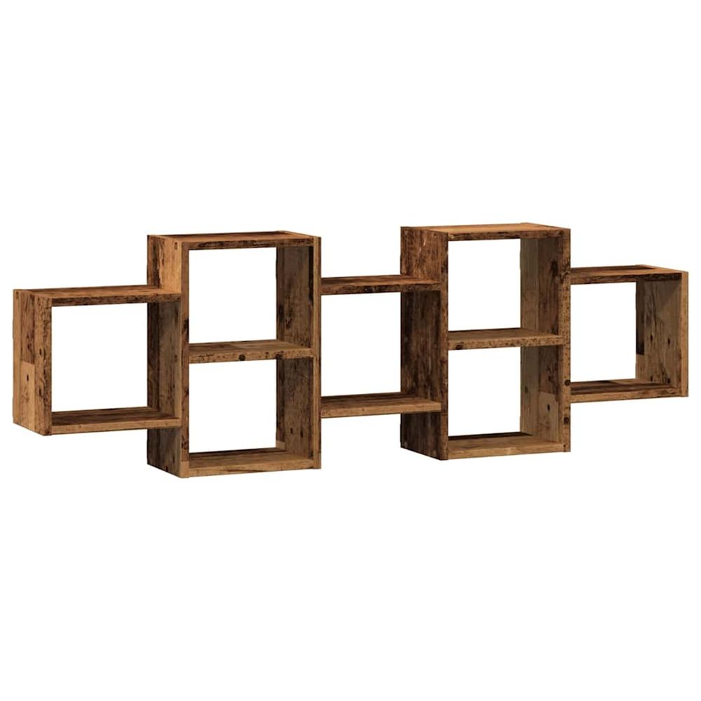 Étagère murale vieux bois 129x18x42 cm bois d'ingénierie