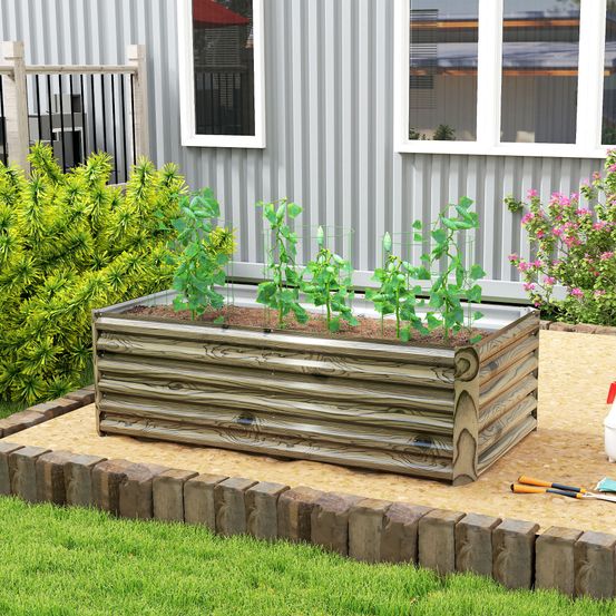 Jardinière surélevée haute en acier profondeur 57,5 cm pour racines longues 180x90 cm