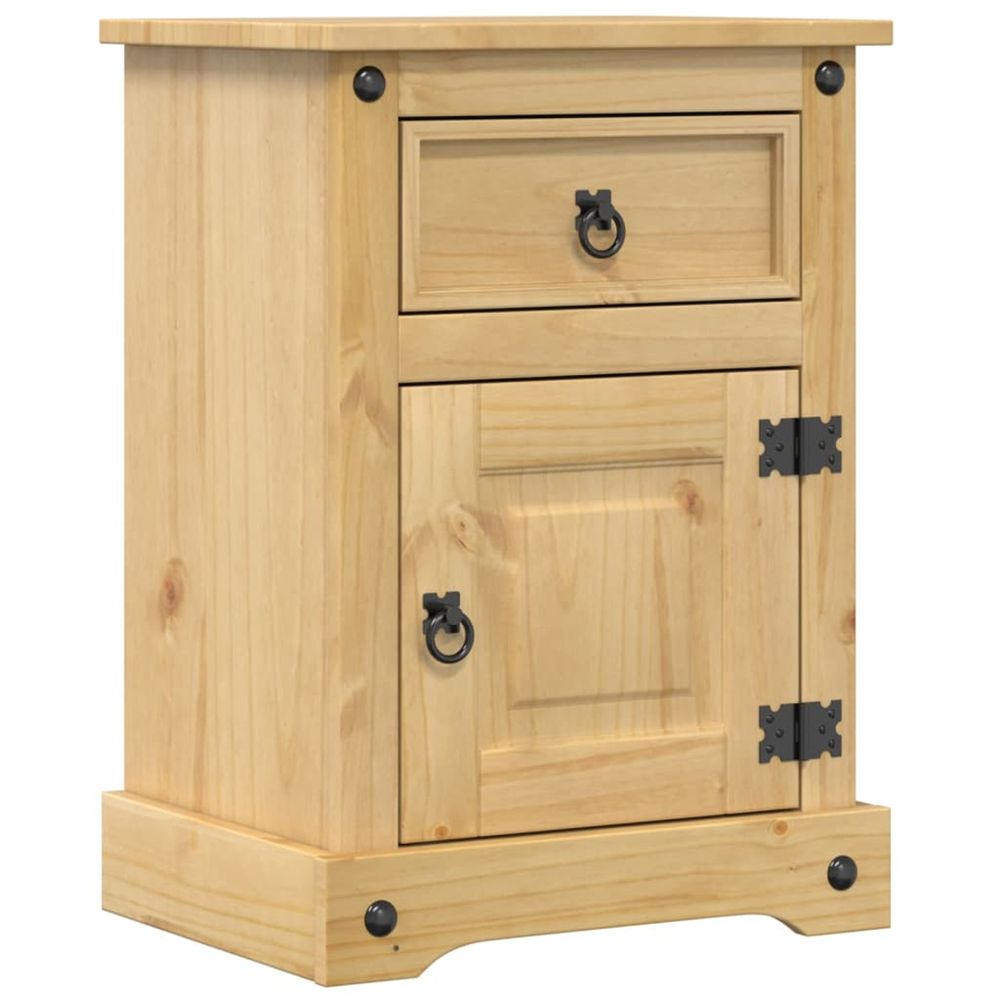 Table de chevet corona 45x35x64 cm bois de pin massif