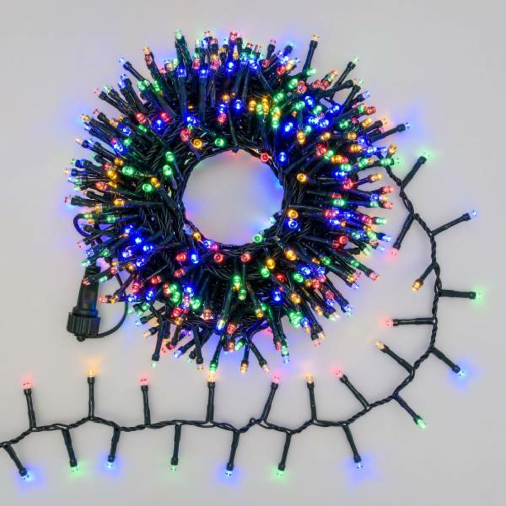Guirlande boa lumineuse d6cm 10m 500 led multicolores extensible câble vert ip44 31v smart connect lotti