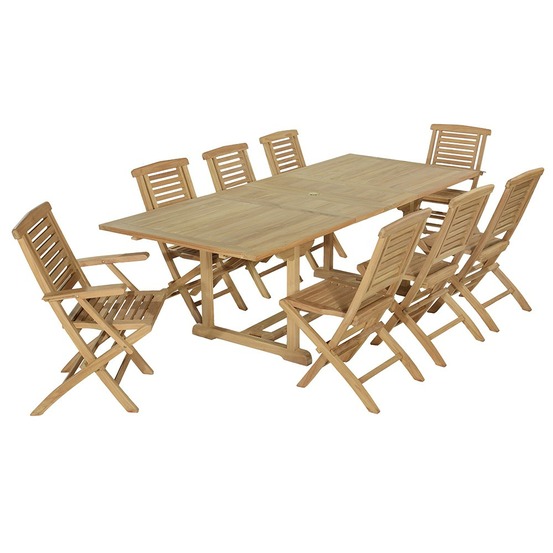 SALON DE JARDIN EN TECK PAMP 2-(848232)