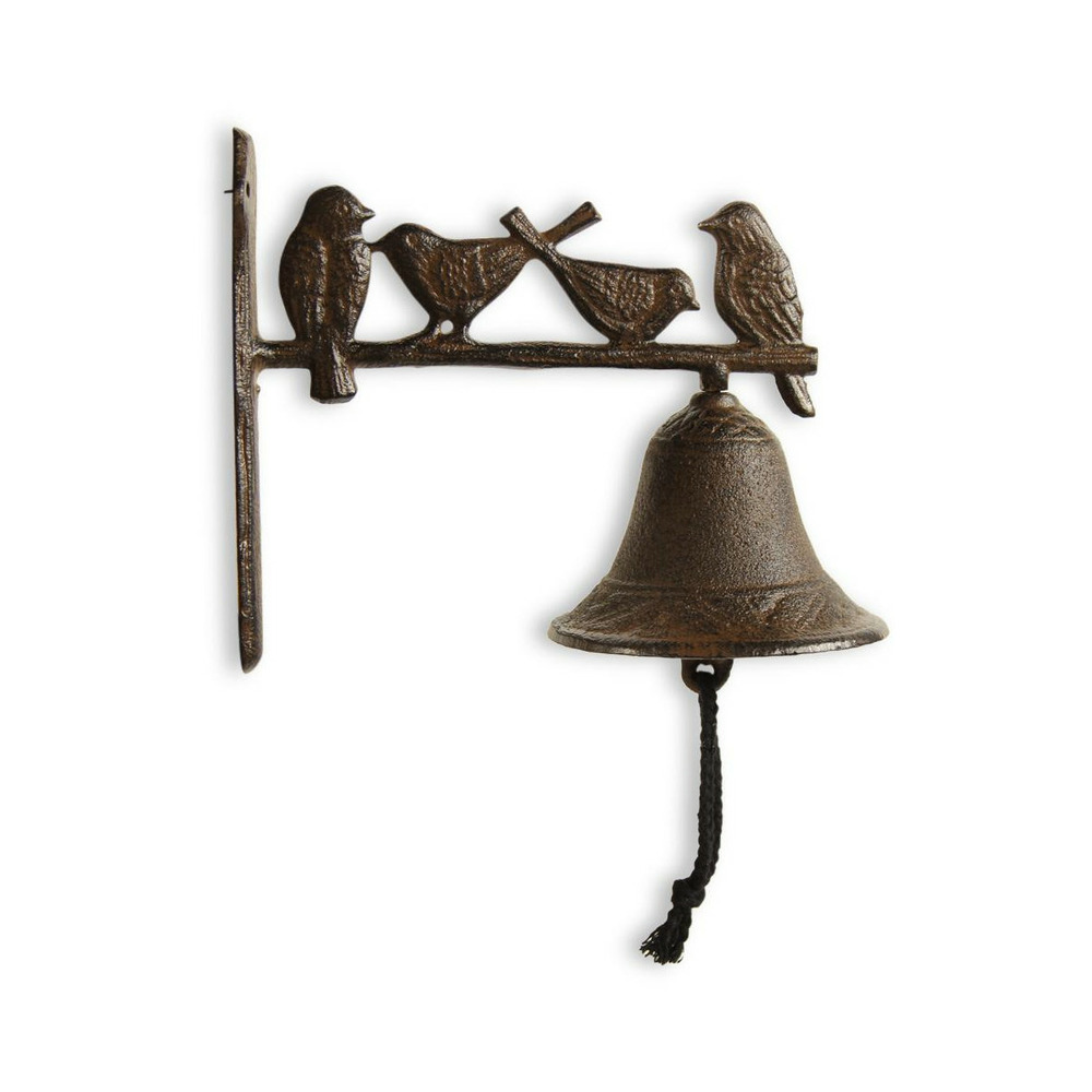 Cloche oiseaux fonte fonte marron - décoration d'autrefois
