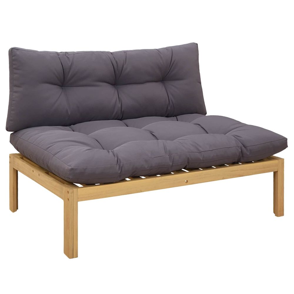Unité de canapé du milieu acacia clair et gris foncé