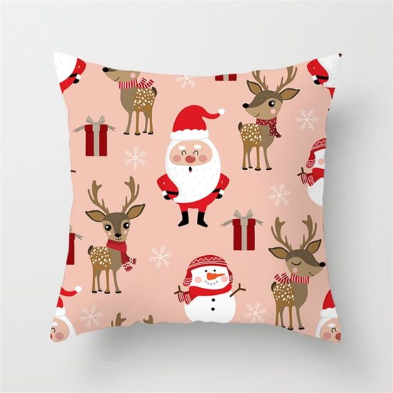 Housse de coussin de noël - rose