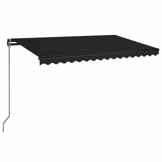 Auvent manuel rétractable avec led 450x350 cm anthracite