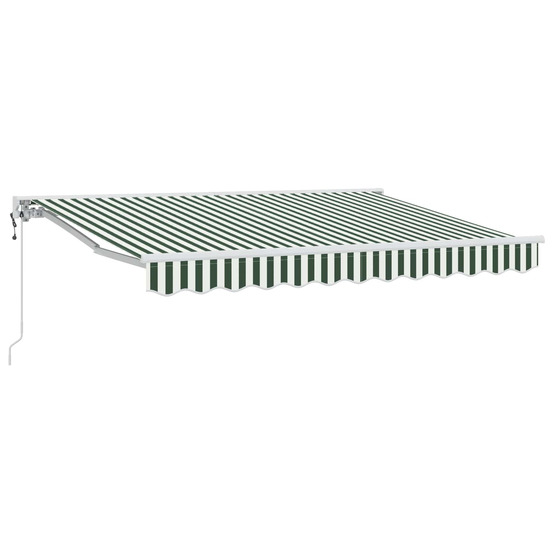 Auvent rétractable électrique vert et blanc 3,5 x 2,5 m