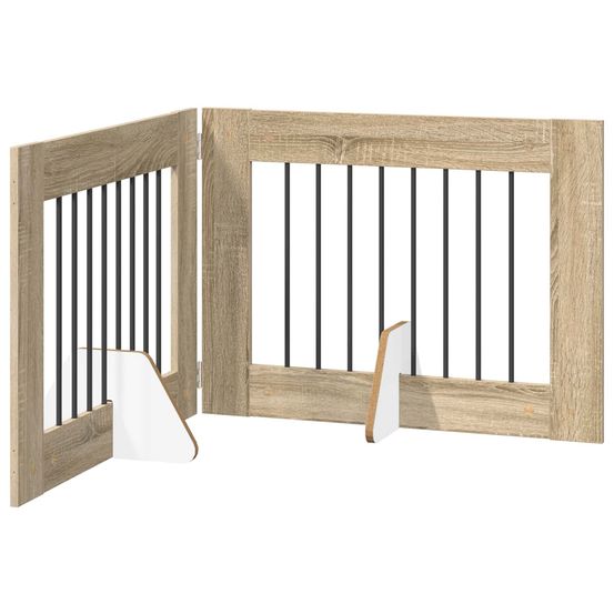 Porte de chien pliable avec supports 2 pc chêne sonoma 160,5 cm