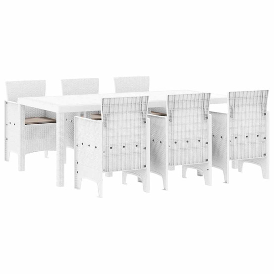 Ensemble de salle à manger pour jardin 7 pcs blanc