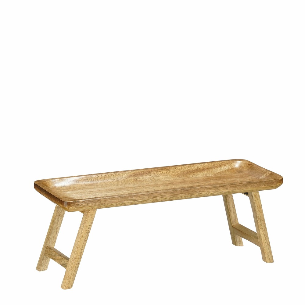 Mica decorations duko plateau - l40 x l15 x h15 cm - bois de manguier - brun foncé