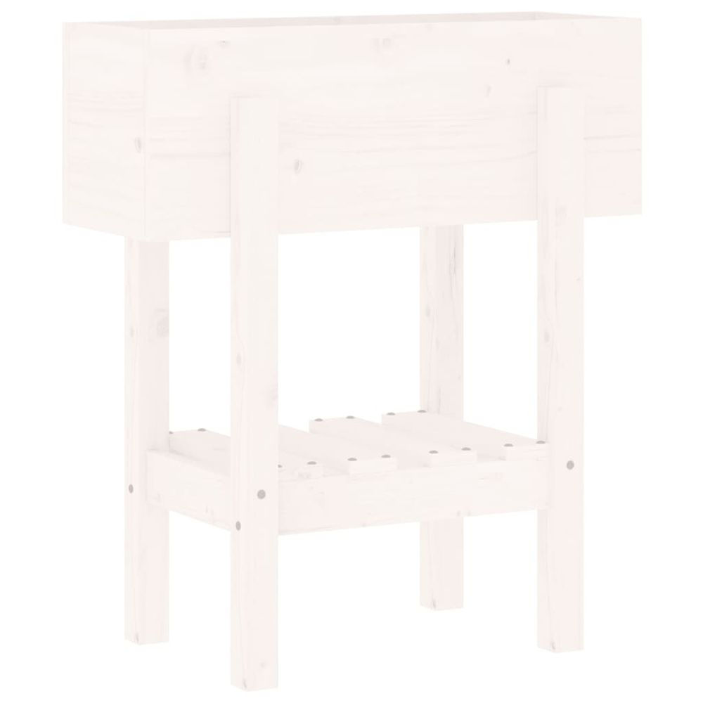 Jardinière d'extérieur blanc 62x30x69 cm bois massif de pin