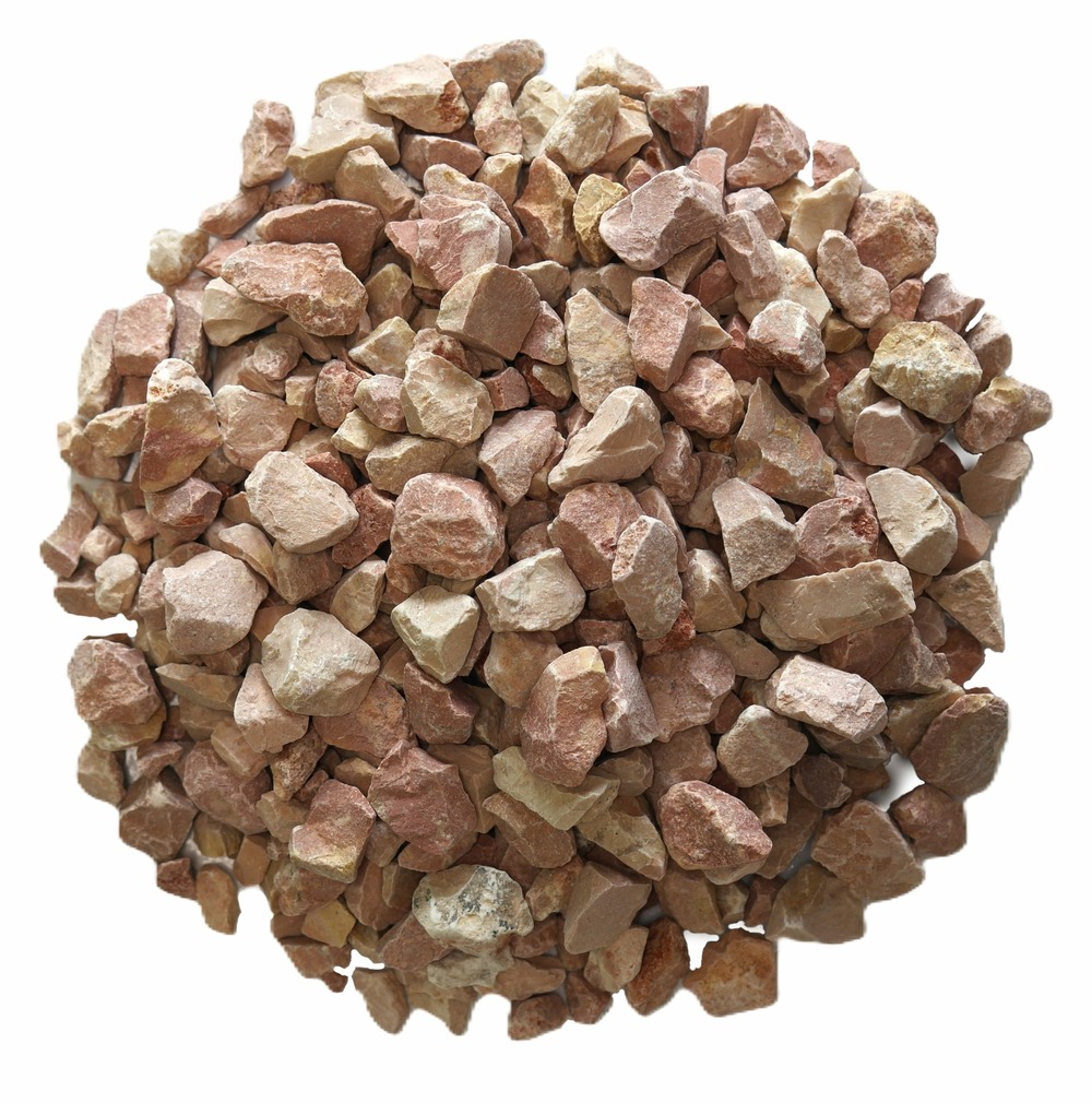 Gravillon concassé rose calcaire 8/14 en sac de 25 KG