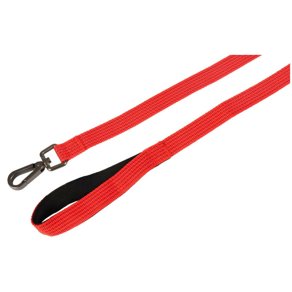 Laisse jannu rouge 1 mètre x 25 mm pour chien.