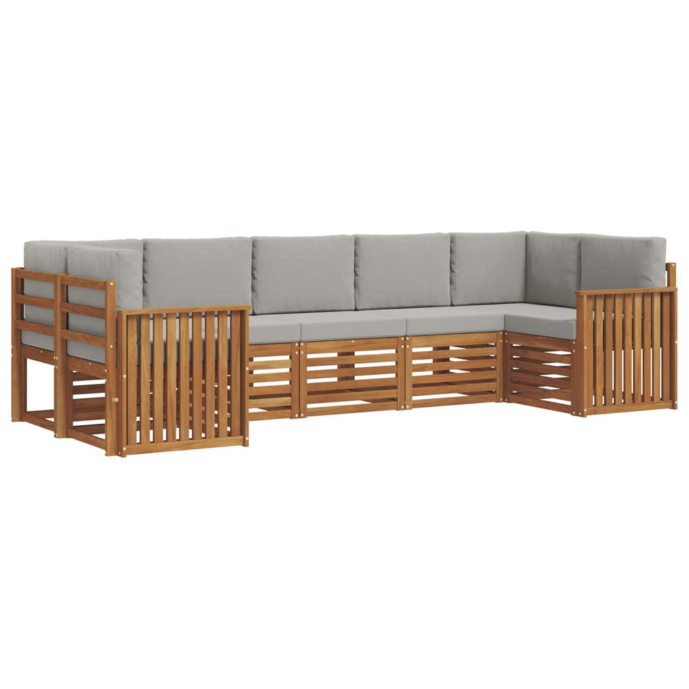 Ensembles de canapés avec coussin 7 pcs gris naturel et clair