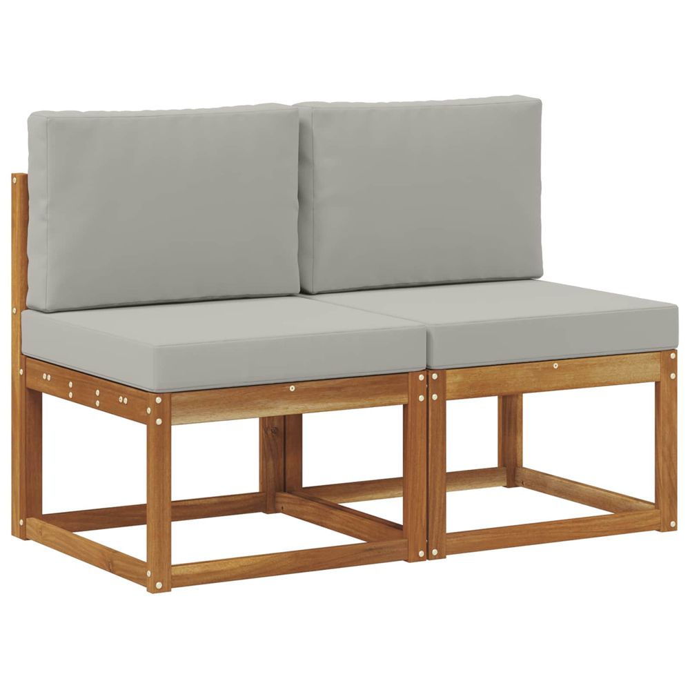 2 pièce sofa de milieu extérieur bois d'acacia massif naturel