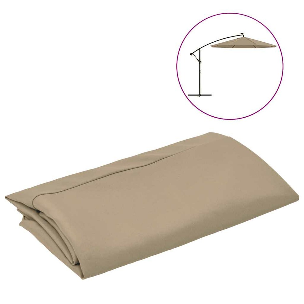 Tissu de remplacement pour parasol déporté taupe 300 cm