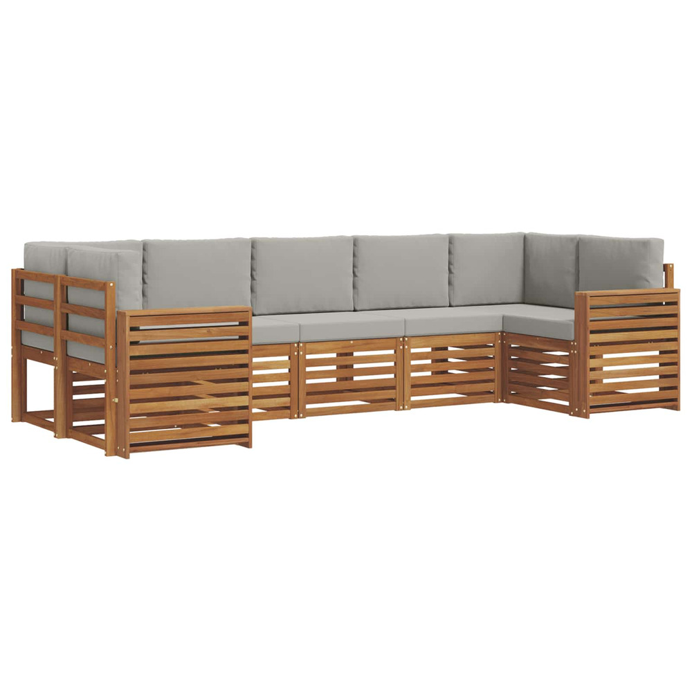 Ensembles de canapés avec coussin 7 pcs gris naturel et clair