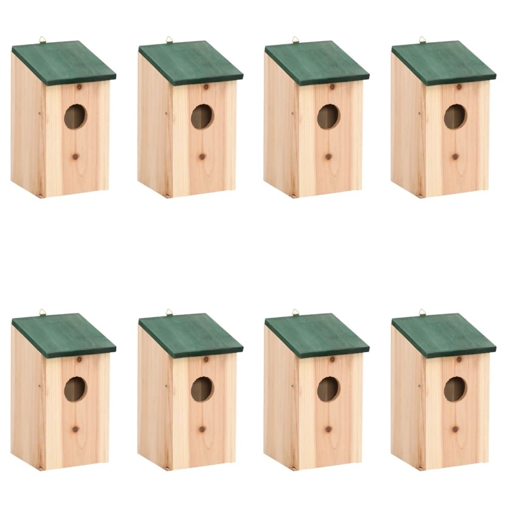 Nichoirs 8 pcs bois 12x12x22 cm
