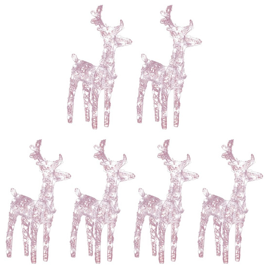 Rennes de noël 6 pcs 240 led blanc chaud acrylique