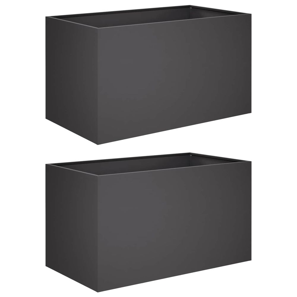 Cache-pot de jardin 2 pc noir 80 x 50 x 50 cm