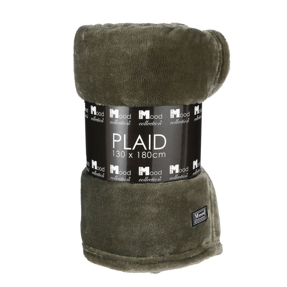 In the mood collection famke plaid en polaire - l180 x l130 cm - vert foncé