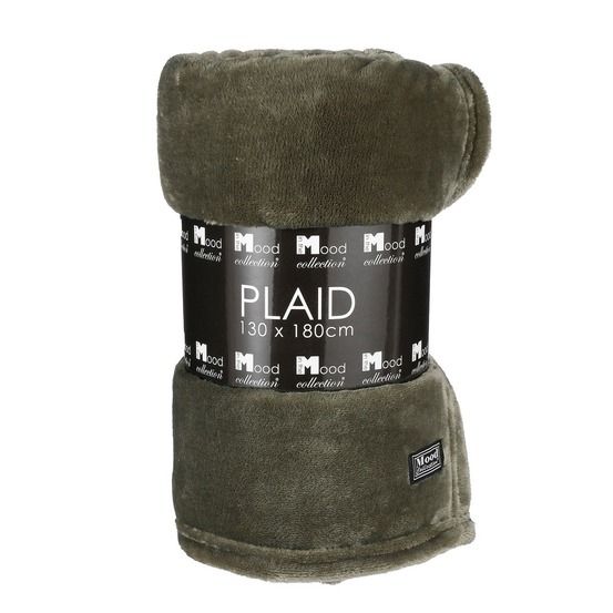 In the mood collection famke plaid en polaire - l180 x l130 cm - vert foncé