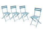 Adelaide - lot de quatre chaises de jardin pliantes - en acier bleu