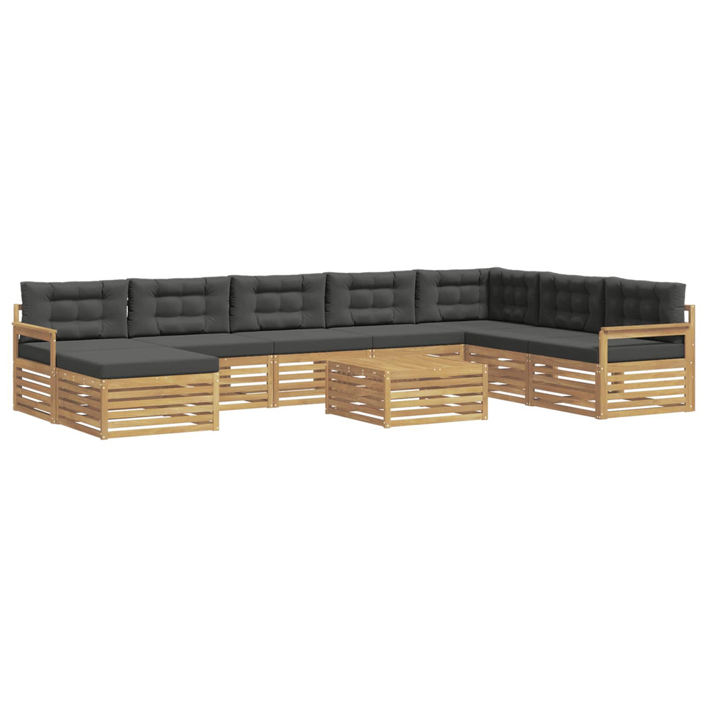 Ensemble de canapés d'extérieur 9 pcs blanc et anthracite