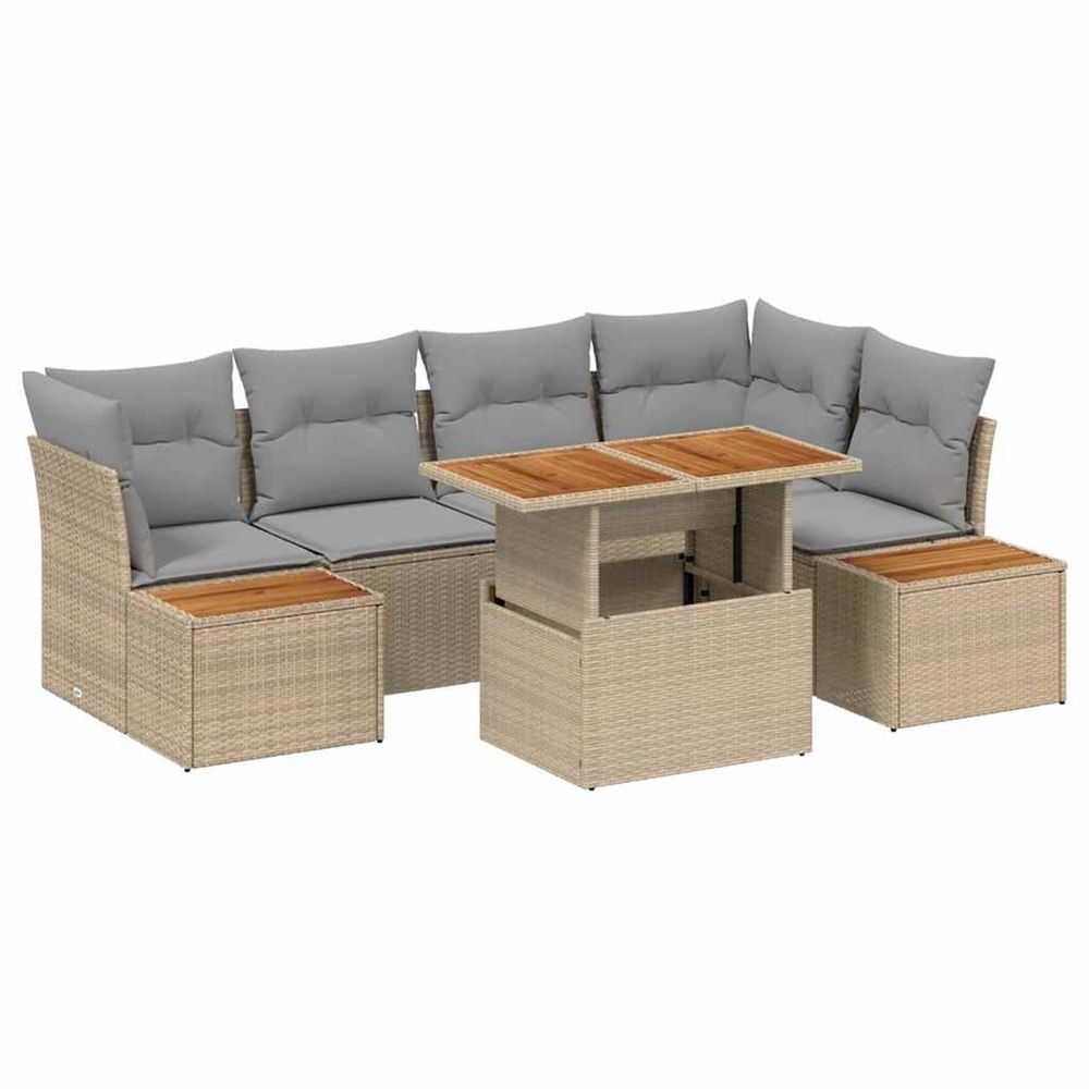 Ensemble de canapé de jardin 10 pc beige poly rotin
