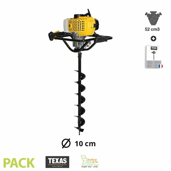 Tarière thermique 52cc texas ea5300 mèche 100 mm