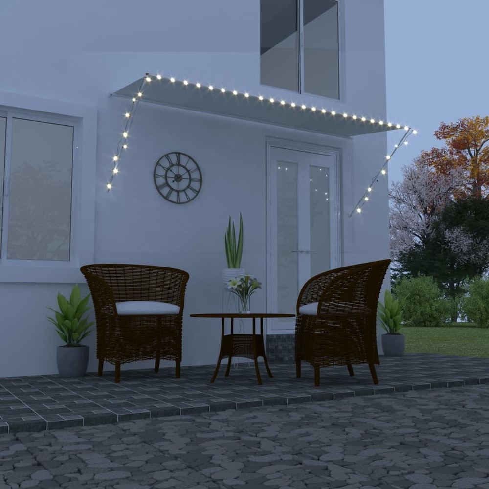 Auvent rétractable avec led 350x150 cm crème