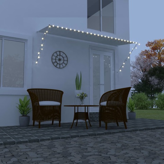 Auvent rétractable avec led 350x150 cm crème