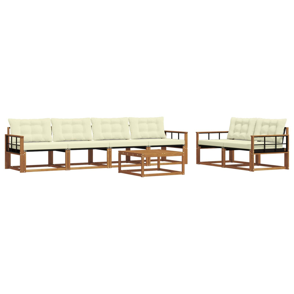 Ensemble de canapés d'extérieur 7 pcs naturel et crème