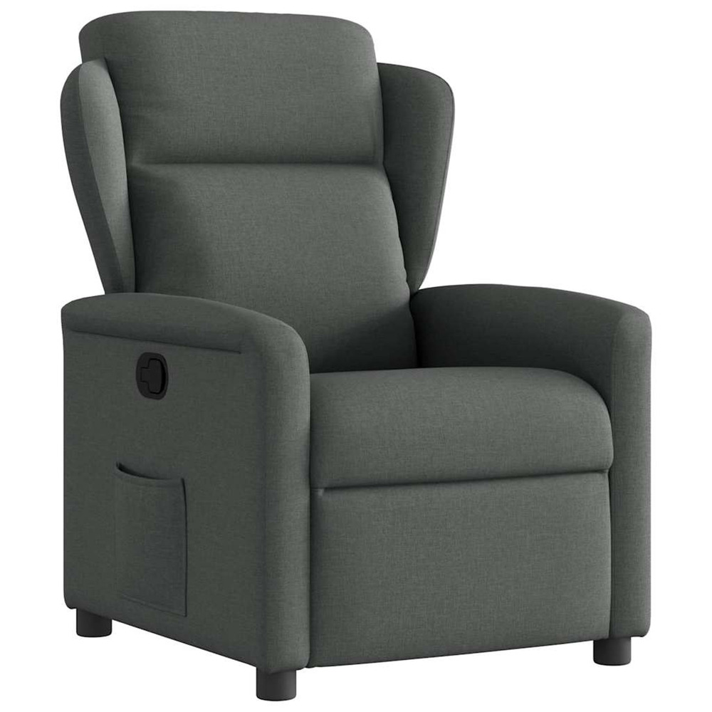 Fauteuil inclinable gris foncé tissu