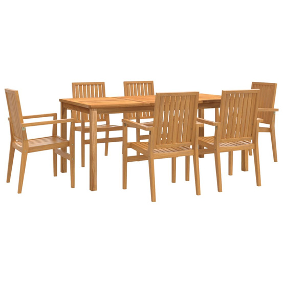 Ensemble à manger de jardin 7 pcs bois de teck solide