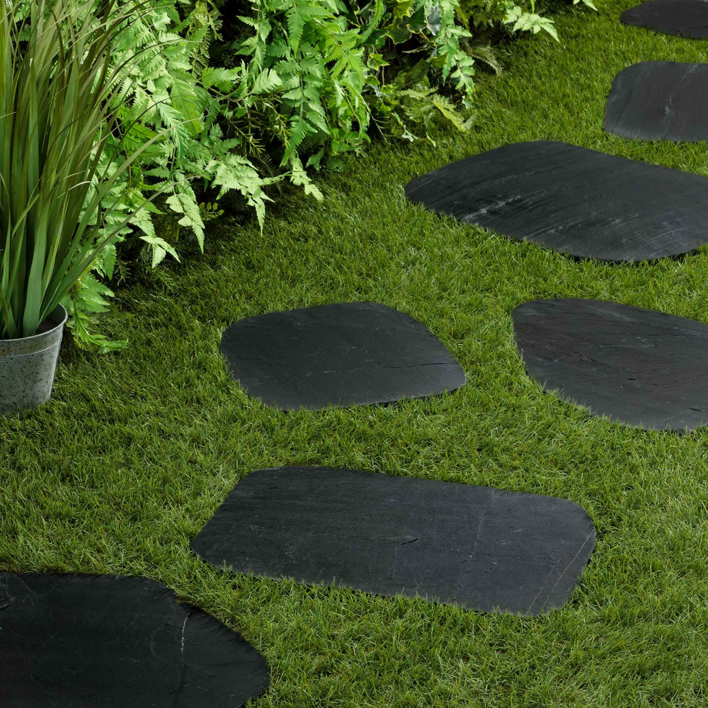 Pas japonais irrégulier ardoise noire 30-40x3 cm (à l'unité) - ro'ma nature
