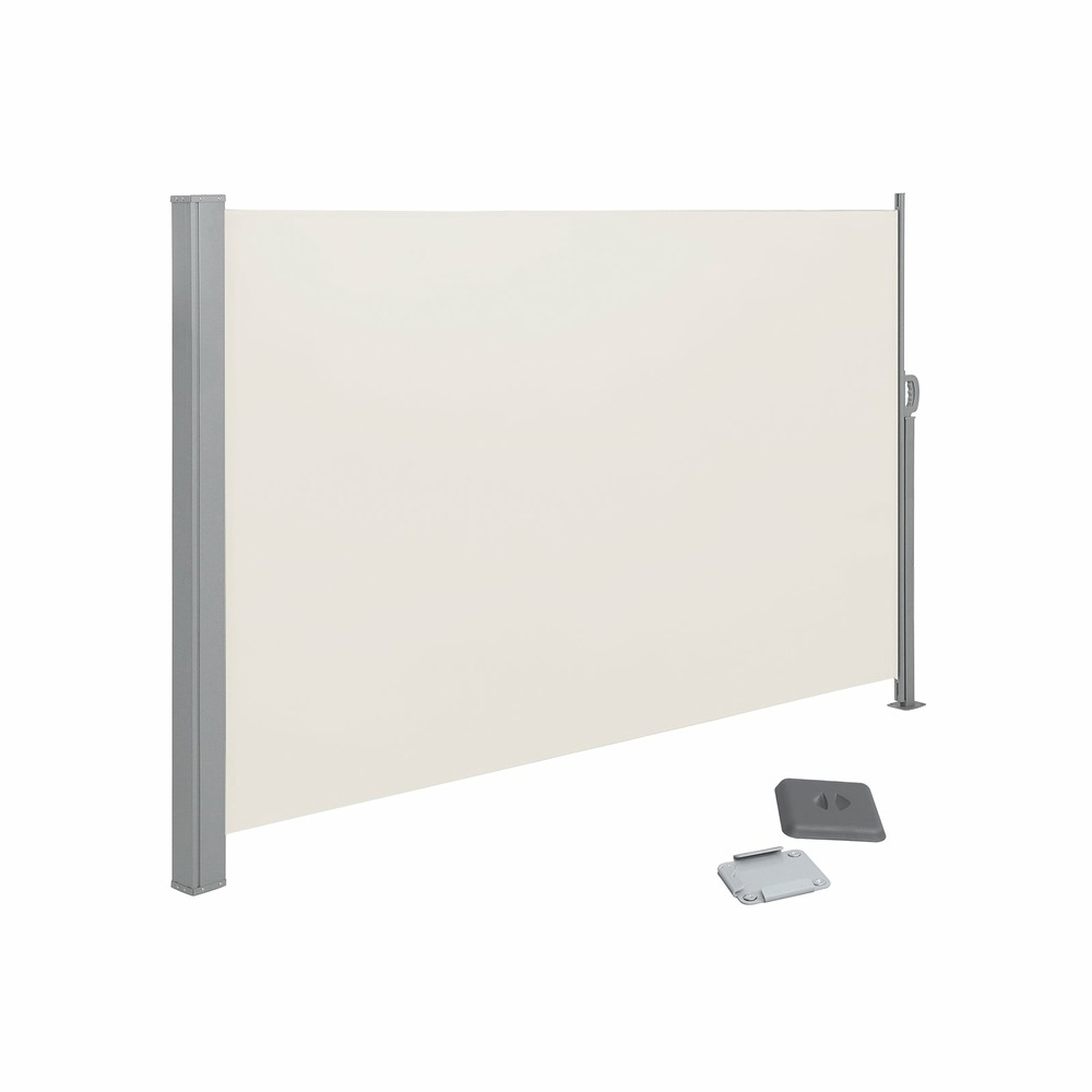 Store latéral pour balcon et terrasse pare-soleil 200 x 350 cm (h x l) brise-vue protection vie privée beige