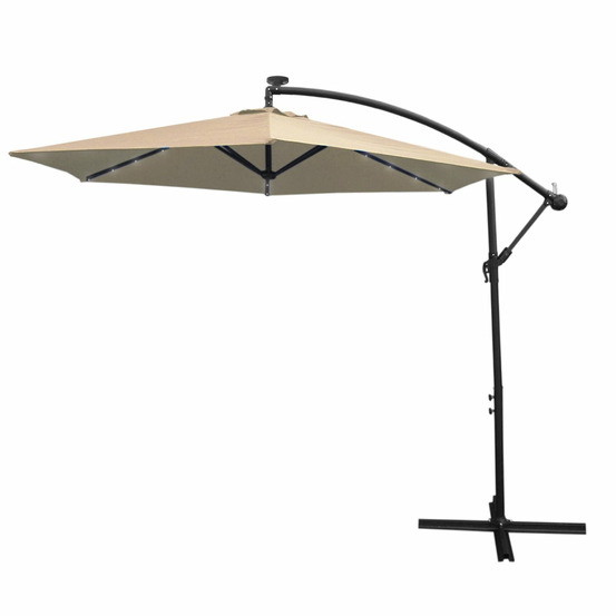 Parasol beige 3m avec led's intégrés