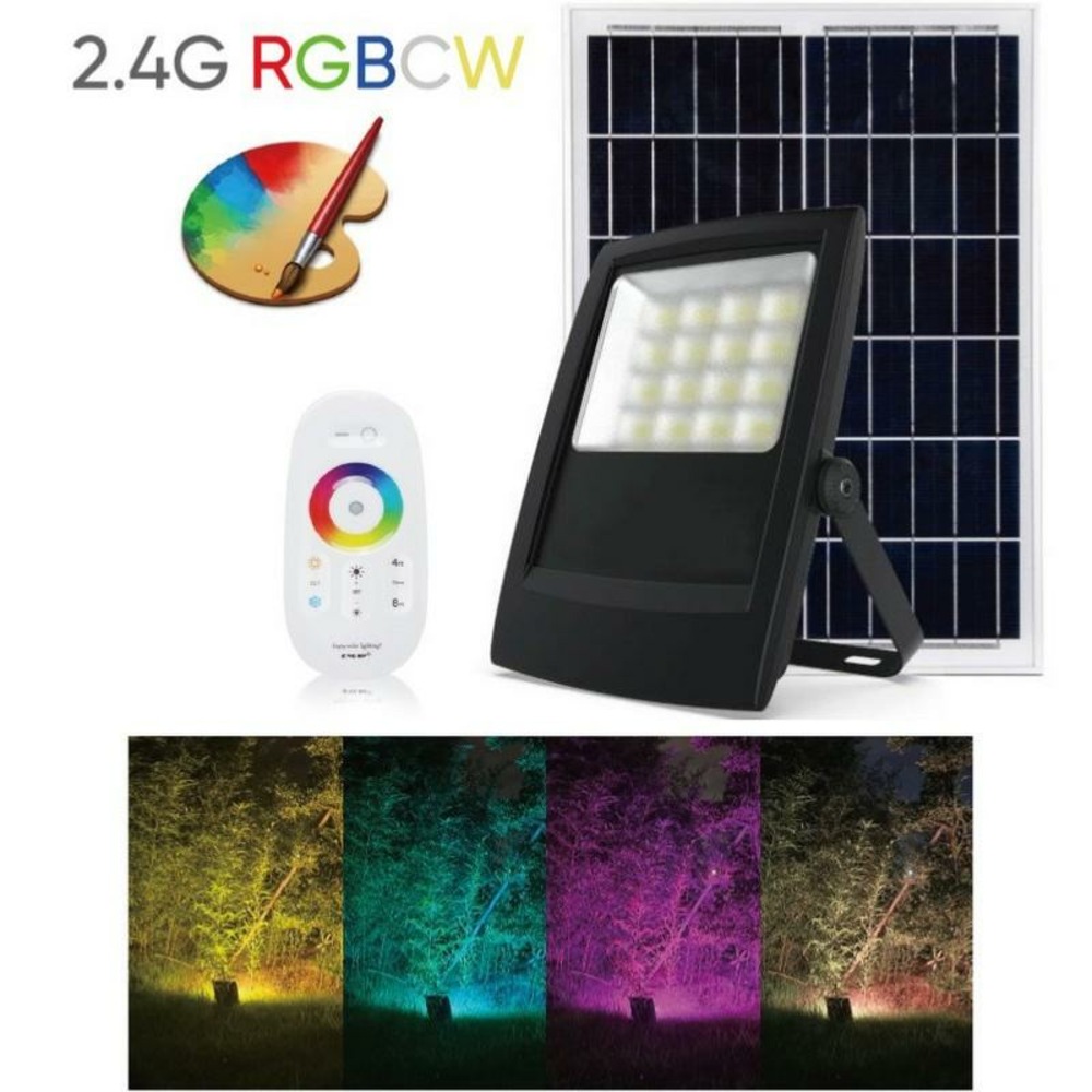 Projecteur solaire intelligent vénus pro 25w-1700 lm rgbcw couleur programmable avec télécommande hf 25m
