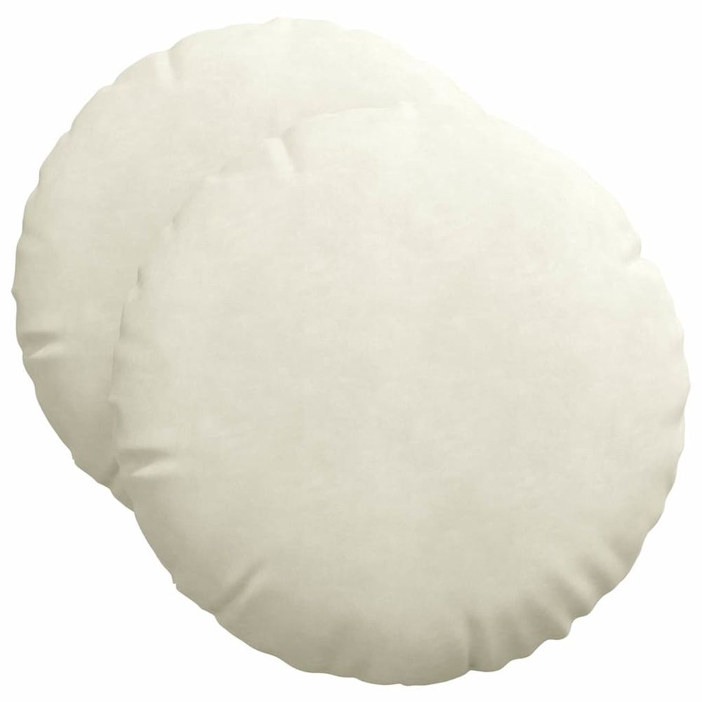Coussins de siège 2 pc velours crème ø50 x 19 cm