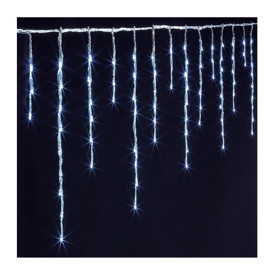 Rideau lumineux l 15 m 900 led blanc froid 150 tombées effet neige 4 vitesses