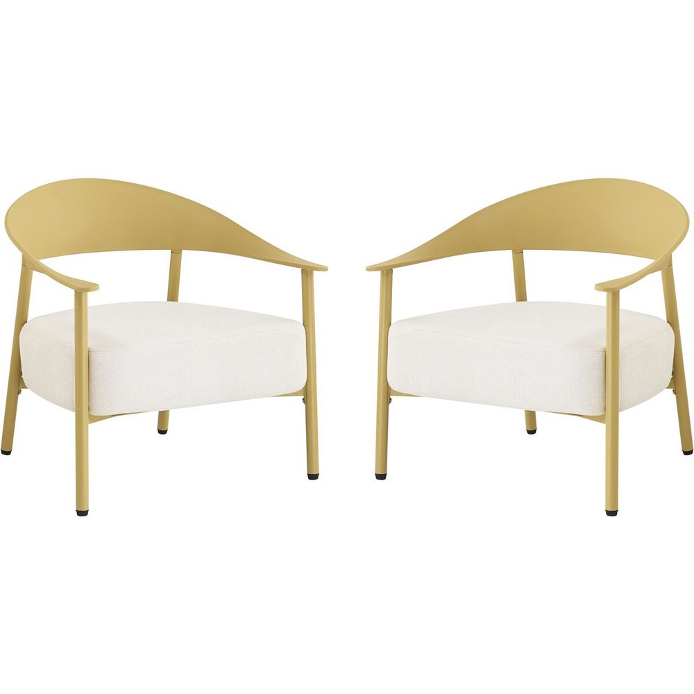 Lot de 2 fauteuils de jardin en plastique et métal 