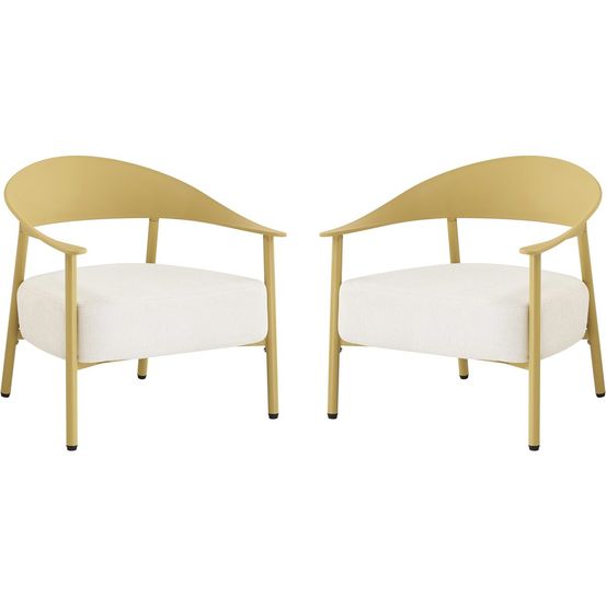 Lot de 2 fauteuils de jardin en plastique et métal