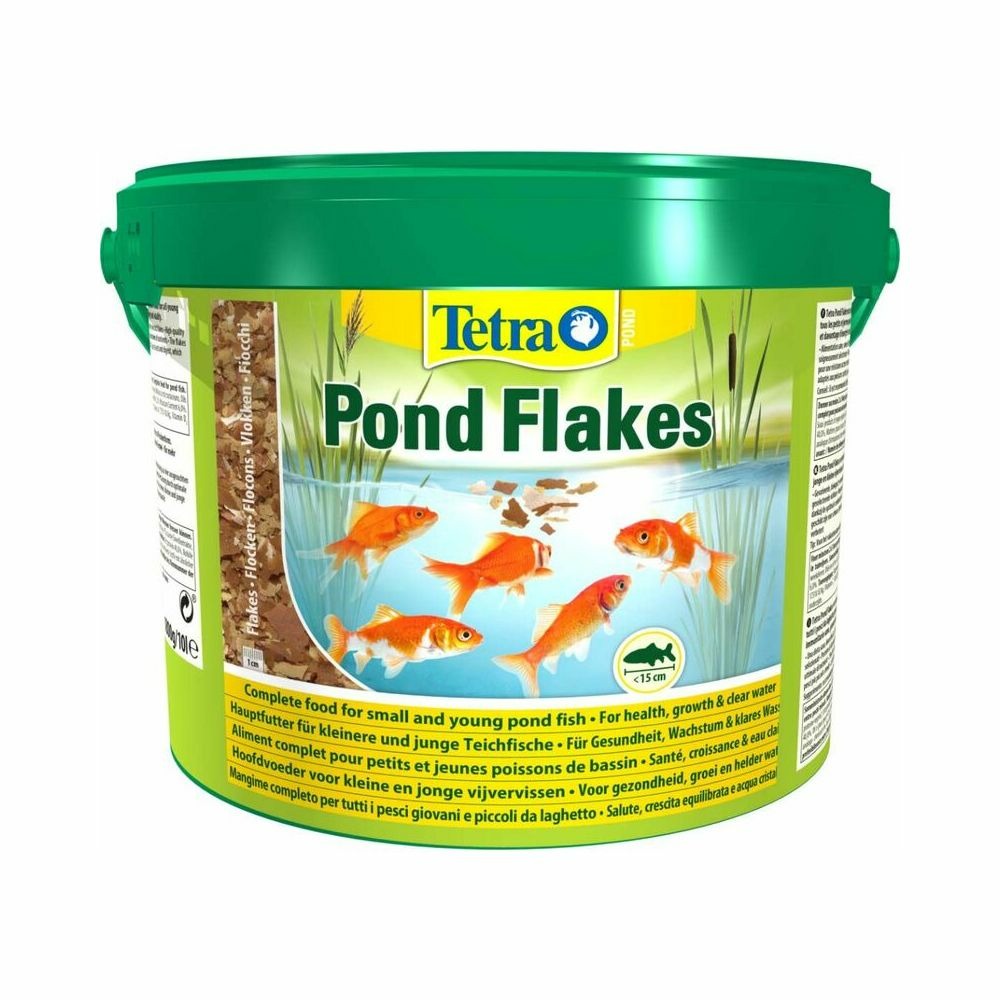 Aliments complets pour petits et jeunes poissons de bassin pond flakes 10l