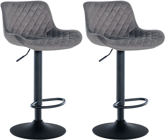 Lot de 2 tabourets de bar minosa velours